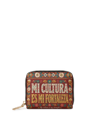 "Mi cultura es mi fortaleza" ver.6 Mini Wallet - front view | Paleta Bags