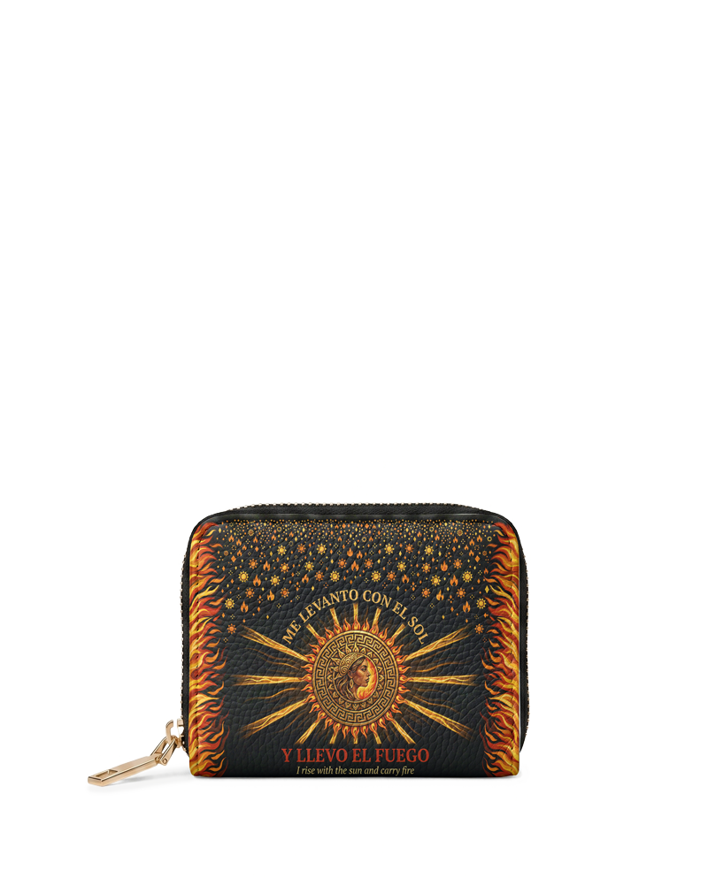 "Me levanto con el sol y llevo el fuego" ver.2 Mini Wallet