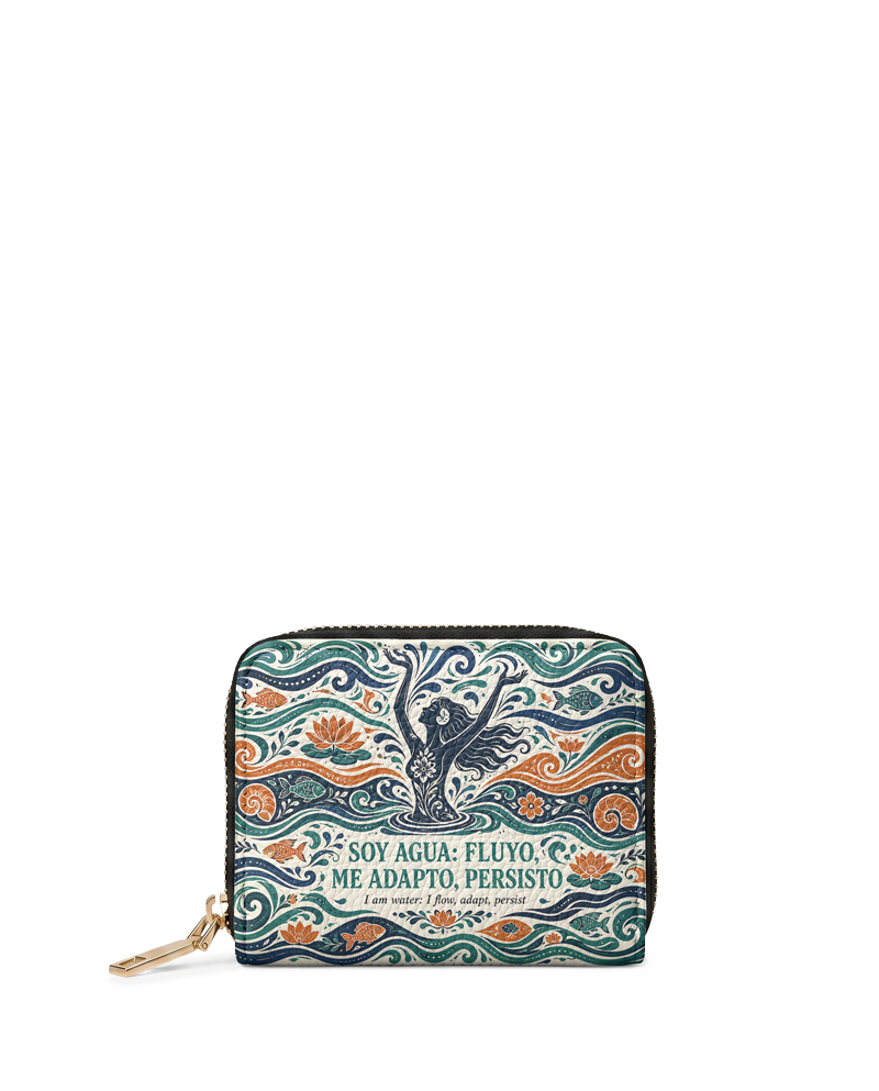 "Soy agua fluyo, me adapto, persisto" ver.1 Mini Wallet