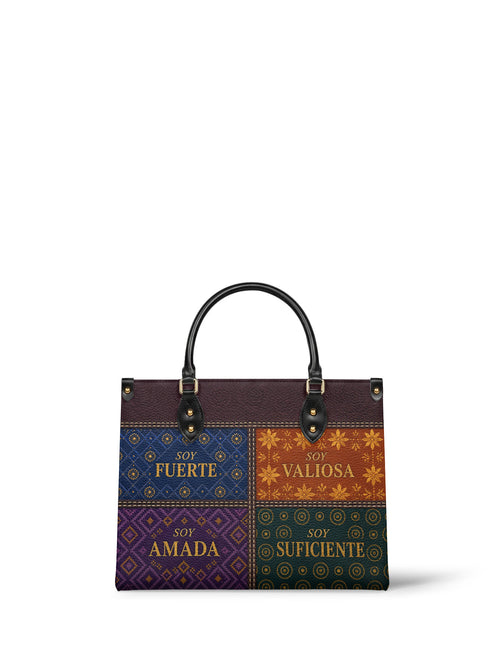 "LAS CUATRO VERDADES" ver.1 Leather Handbag - front view | Paleta Bags