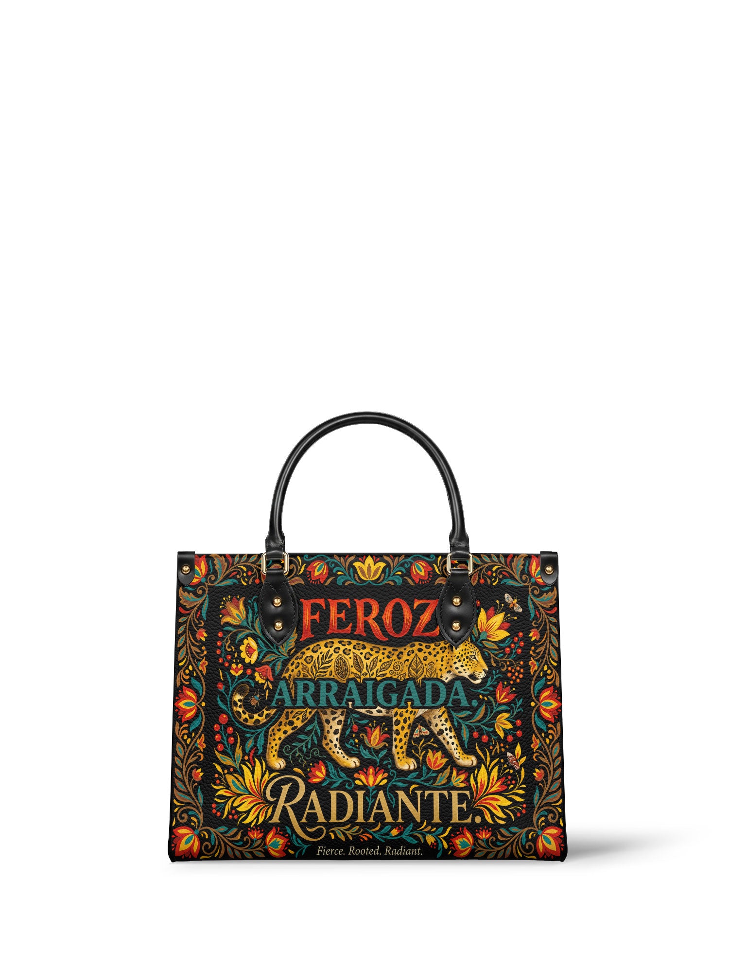 "Feroz. Arraigada. Radiante" ver.5 Leather Handbag - front view | Paleta Bags