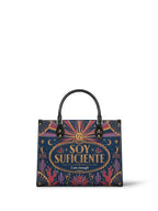 "Soy suficiente, tal y como soy" ver.3 Leather Handbag - front view | Paleta Bags