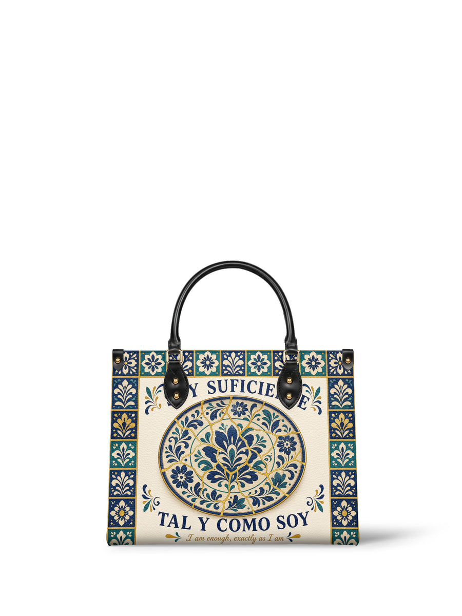 "Soy suficiente, tal y como soy" ver.8 Leather Handbag