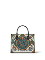 "Llevo a mis ancestros en la sangre" ver.4 Leather Handbag - front view | Paleta Bags