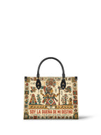 "Soy la dueña de mi destino" ver.3 Leather Handbag - front view | Paleta Bags