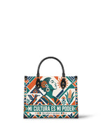"Mi cultura es mi poder" ver.4 Leather Handbag - front view | Paleta Bags