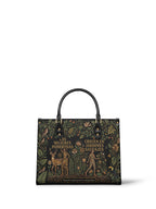 "Las mujeres poderosas crecen en jardines salvajes" ver.3 Leather Handbag - front view | Paleta Bags
