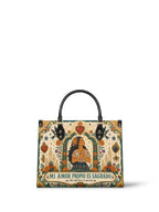 "Mi amor propio es sagrado" ver.1 Leather Handbag - front view | Paleta Bags