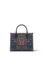 "Hecha a mano, hecha con amor" ver.4 Leather Handbag - Paleta Bags front view