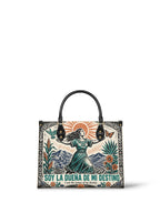 "Soy la dueña de mi destino" ver.2 Leather Handbag - front view | Paleta Bags