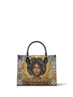 "Mi Raíz es Oro" ver.3 Leather Handbag - front view | Paleta Bags