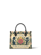 "Sanó en silencio, floreció con fuerza" ver.3 Leather Handbag - front view | Paleta Bags