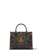 "Soy hija de la tierra" ver.3 Leather Handbag - front view | Paleta Bags
