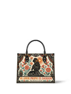 "Mi amor propio es sagrado" ver.5 Leather Handbag - front view | Paleta Bags