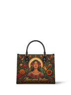 "Nací para brillar" ver.3 Leather Handbag - front view | Paleta Bags