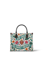 "Otomi Wild Embroidery" ver.3 Leather Handbag - front view | Paleta Bags