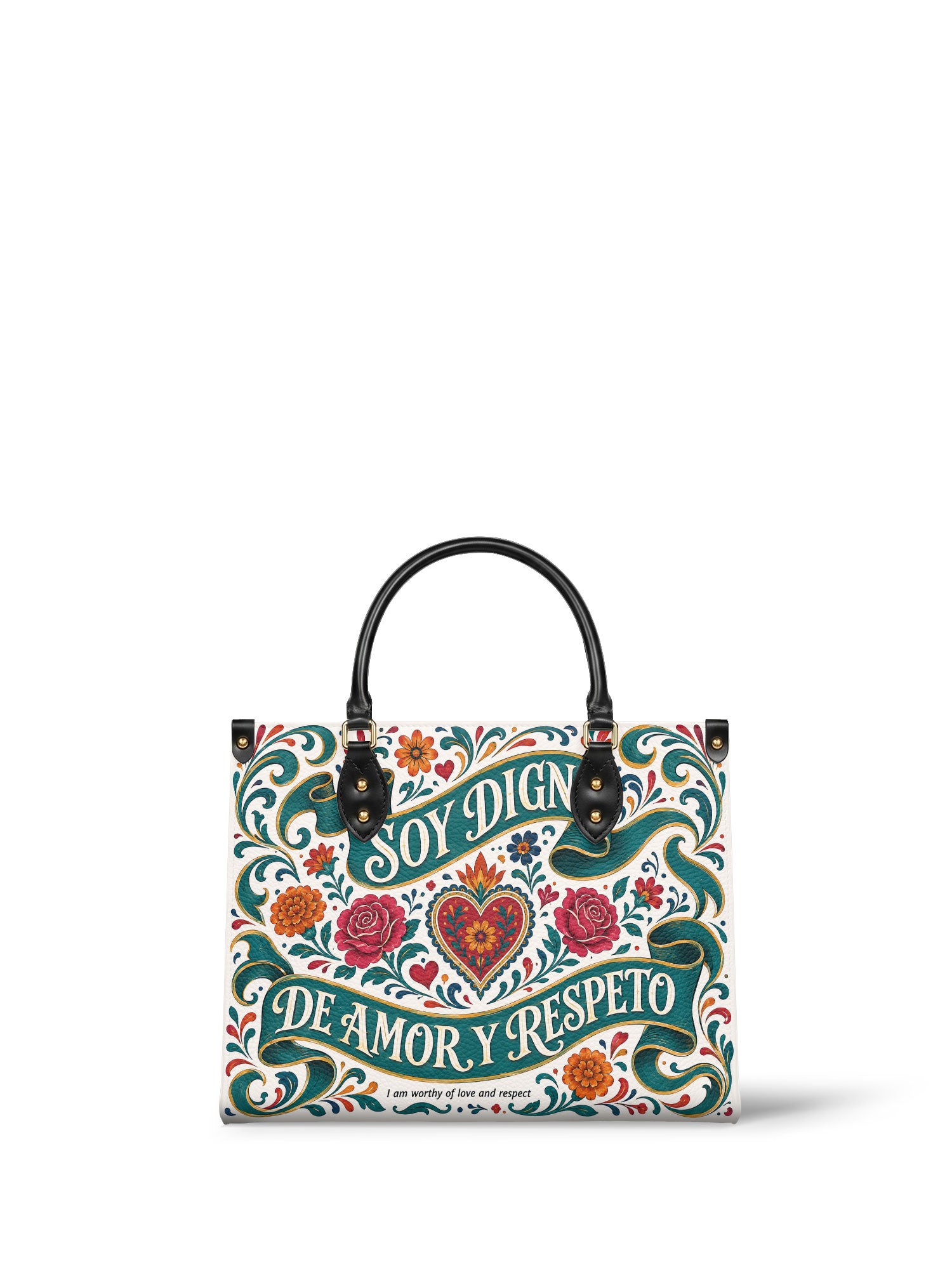 "Otomi Wild Embroidery" ver.3 Leather Handbag - front view | Paleta Bags