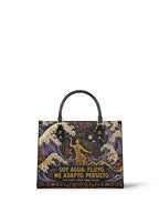 "Soy agua fluyo, me adapto, persisto" ver.2 Leather Handbag - front view | Paleta Bags