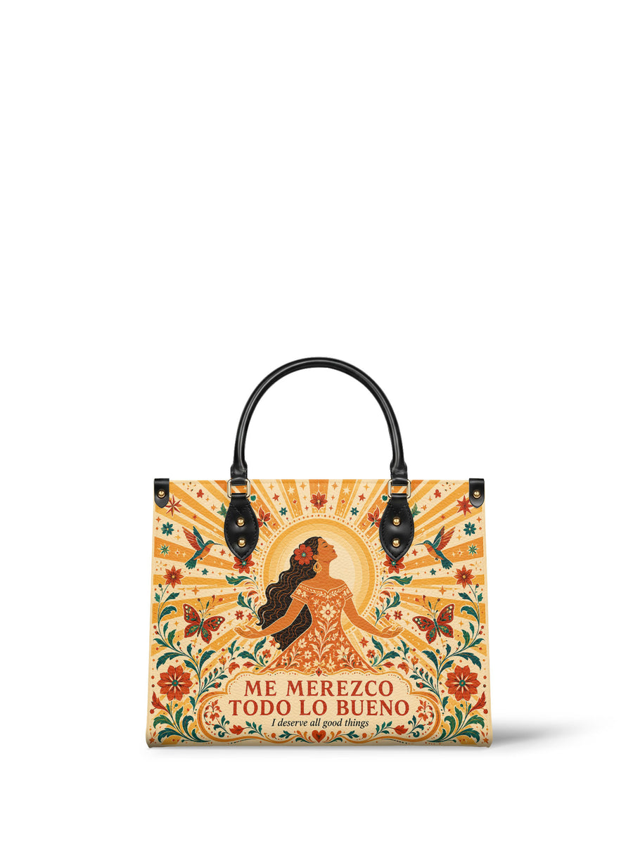 "Me merezco todo lo bueno" ver.4 Leather Handbag