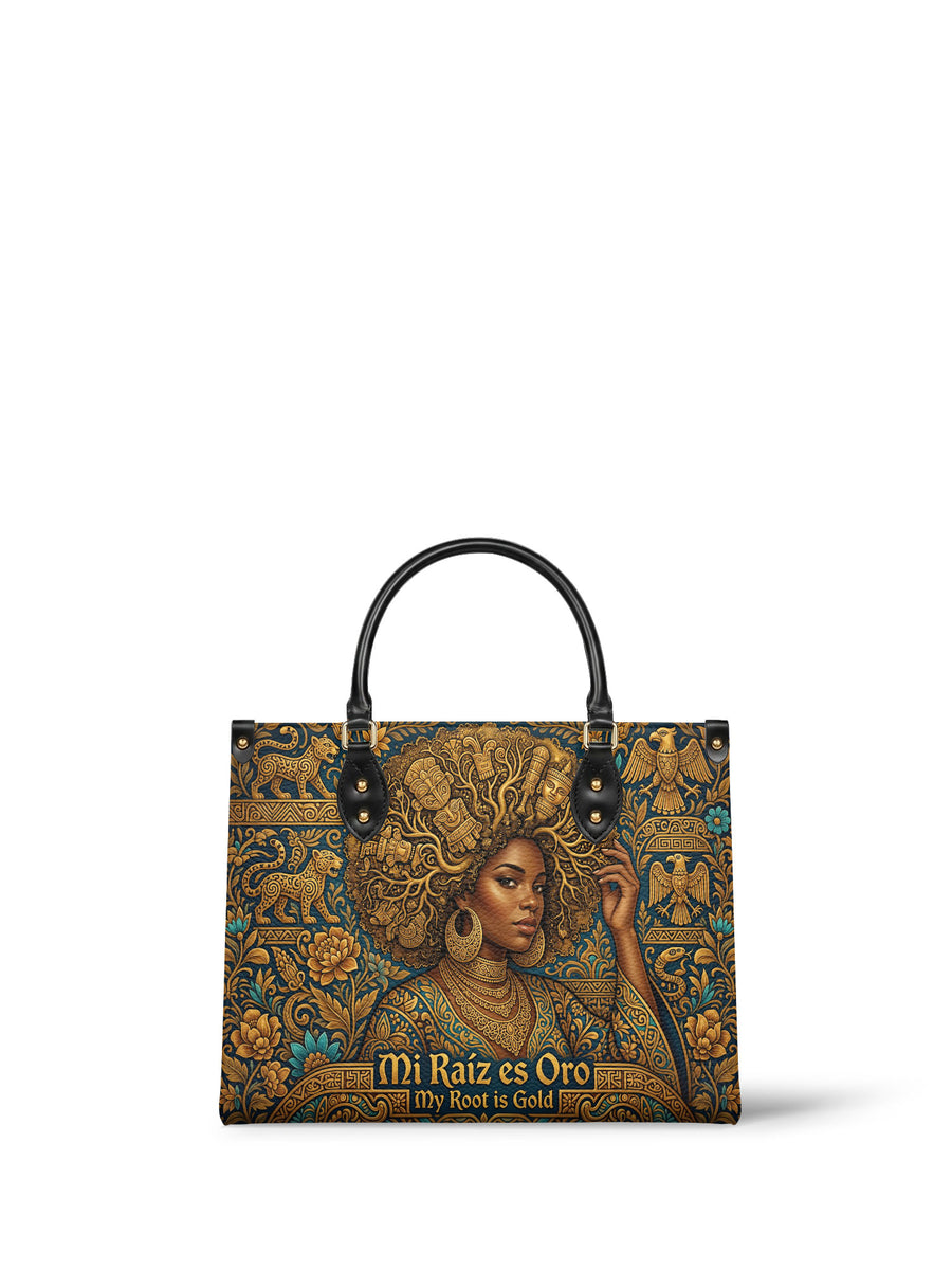 "Mi Raíz es Oro" ver.2 Leather Handbag