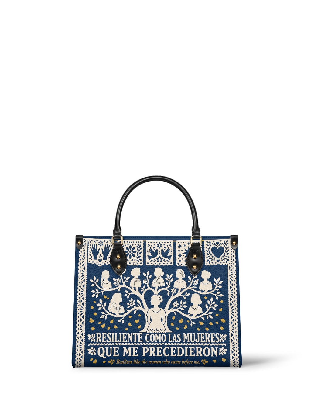"Resiliente como las mujeres que me precedieron" ver.2 Leather Handbag - front view | Paleta Bags