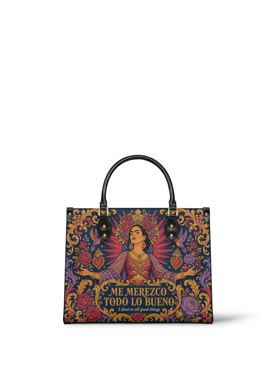 "Me merezco todo lo bueno" ver.2 Leather Handbag