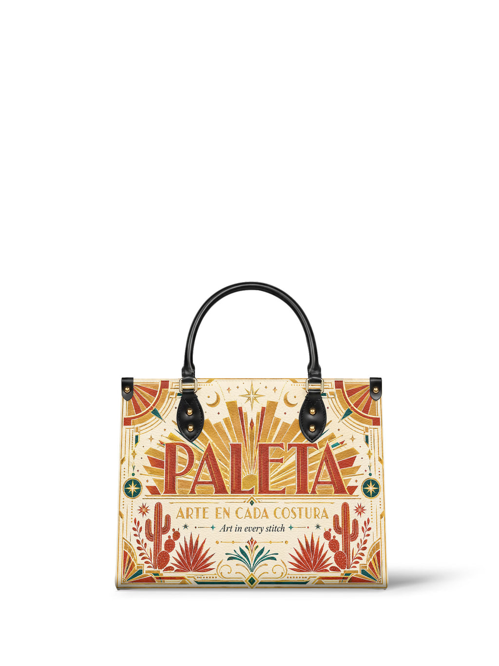 "La Paleta — Arte en cada costura" ver.4 Leather Handbag - front view | Paleta Bags