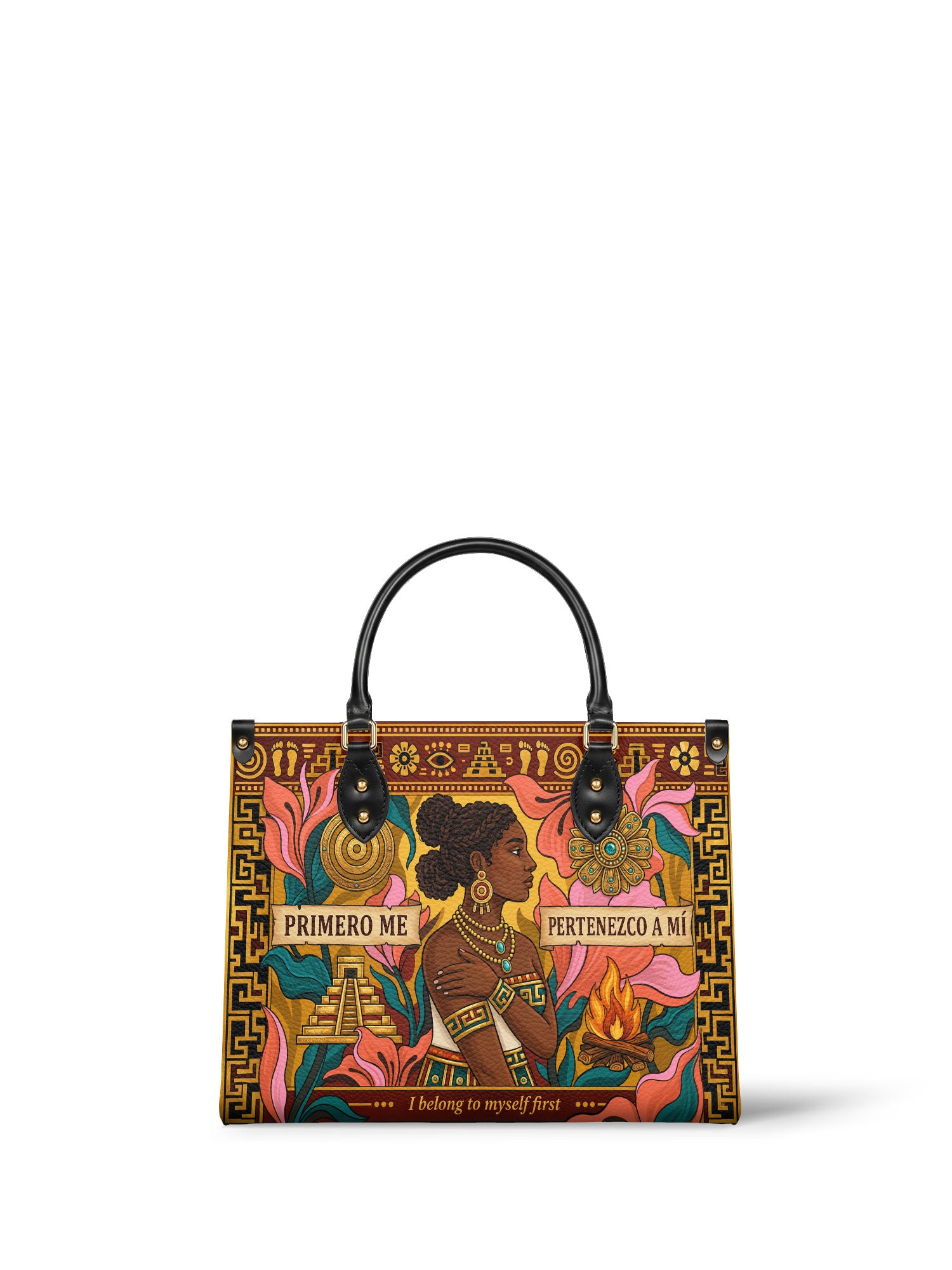 "Primero me pertenezco a mí" ver.6 Leather Handbag - front view | Paleta Bags