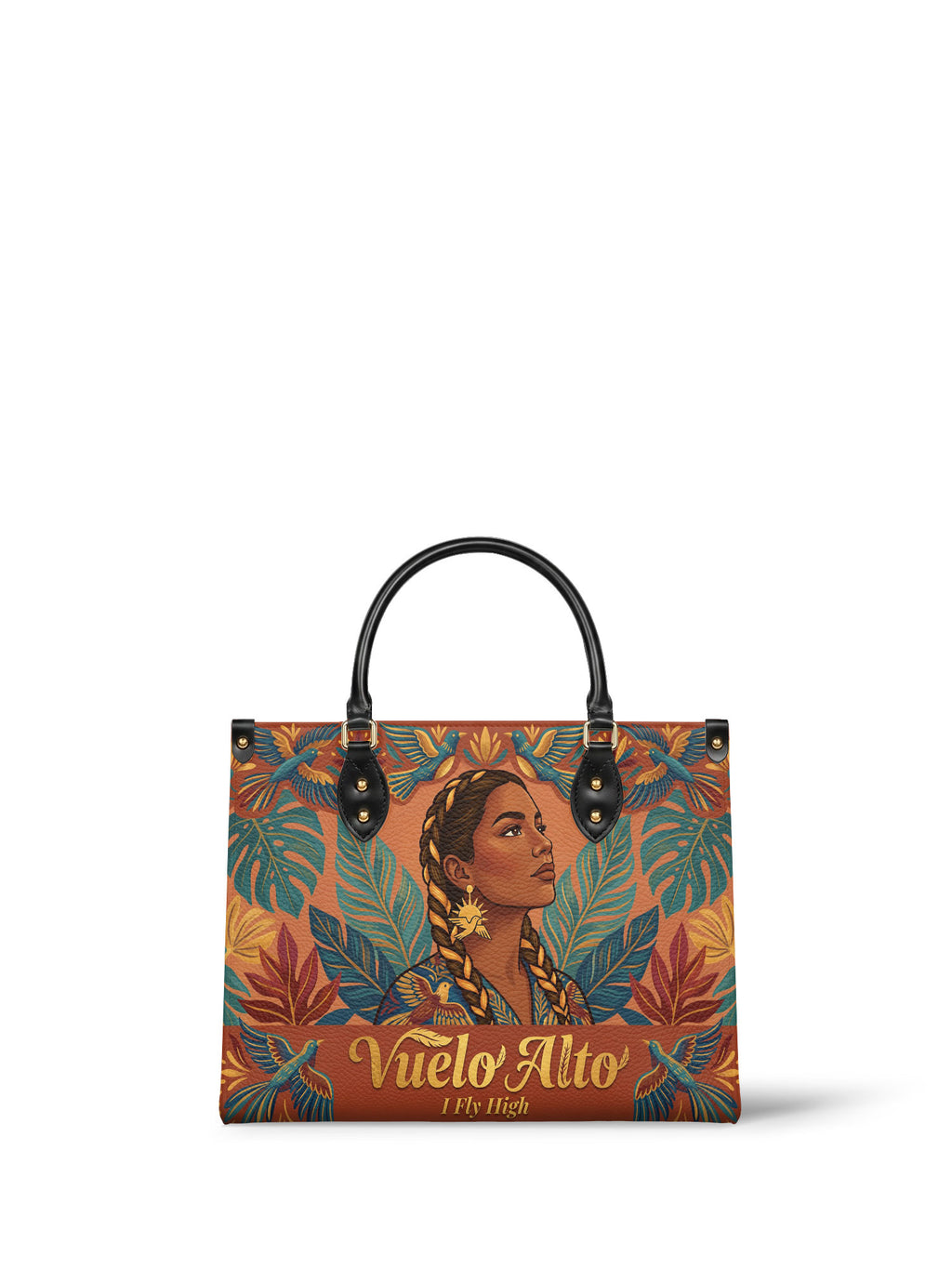 "Vuelo Alto" ver.1 Leather Handbag - front view | Paleta Bags