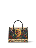 "Poderosa y Libre" ver.1 Leather Handbag - front view | Paleta Bags