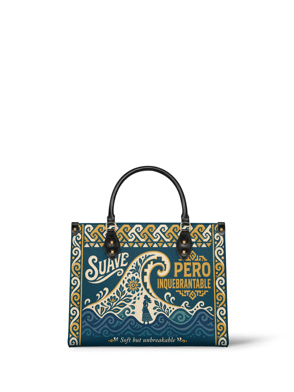 "Suave pero inquebrantable" ver.3 Leather Handbag - front view | Paleta Bags