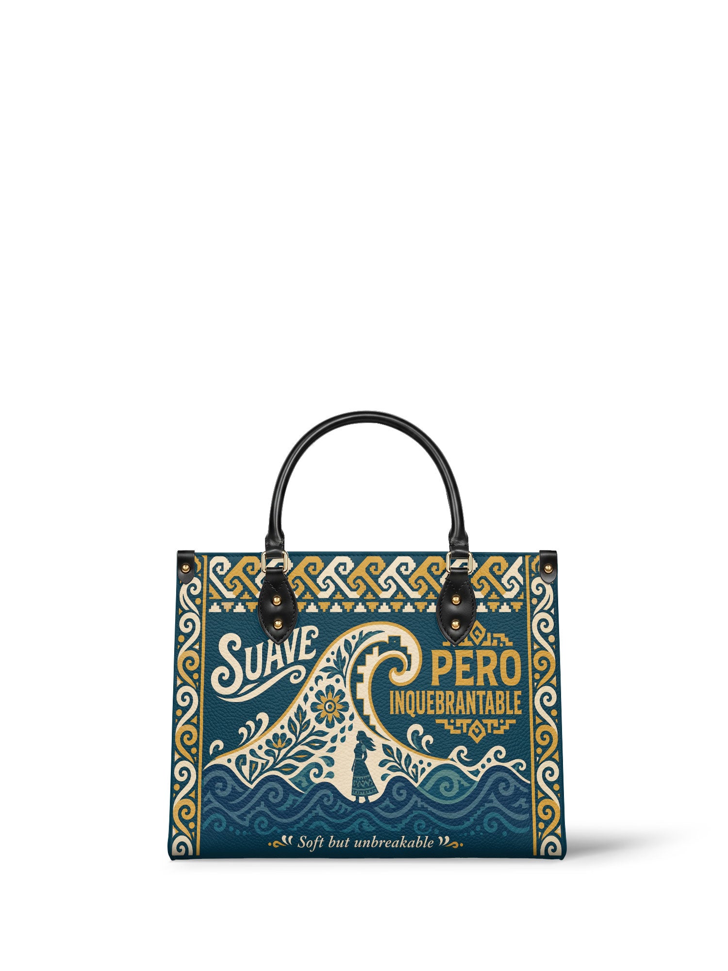 "Suave pero inquebrantable" ver.3 Leather Handbag - front view | Paleta Bags