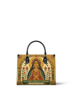 "Mi amor propio es sagrado" ver.2 Leather Handbag - front view | Paleta Bags