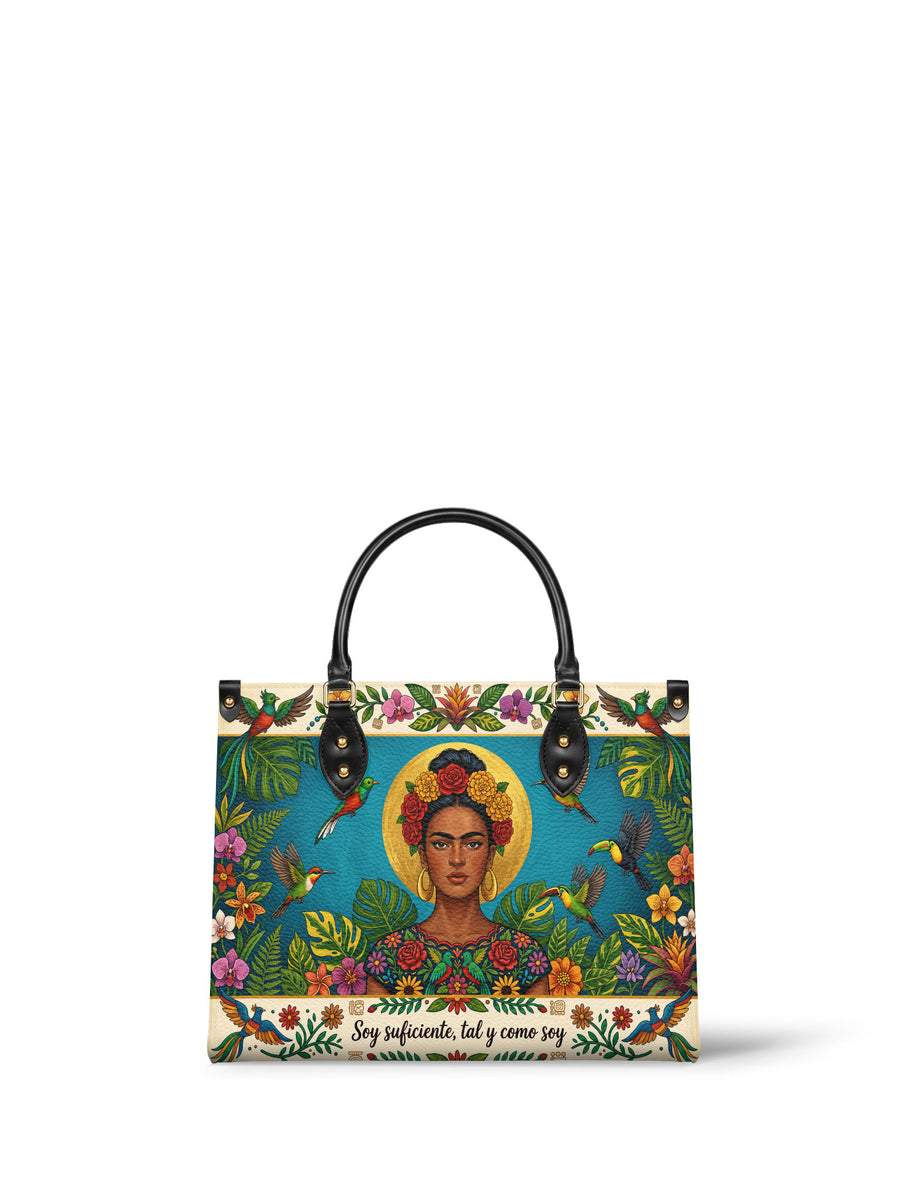 "Soy suficiente, tal y como soy" ver.11 Leather Handbag