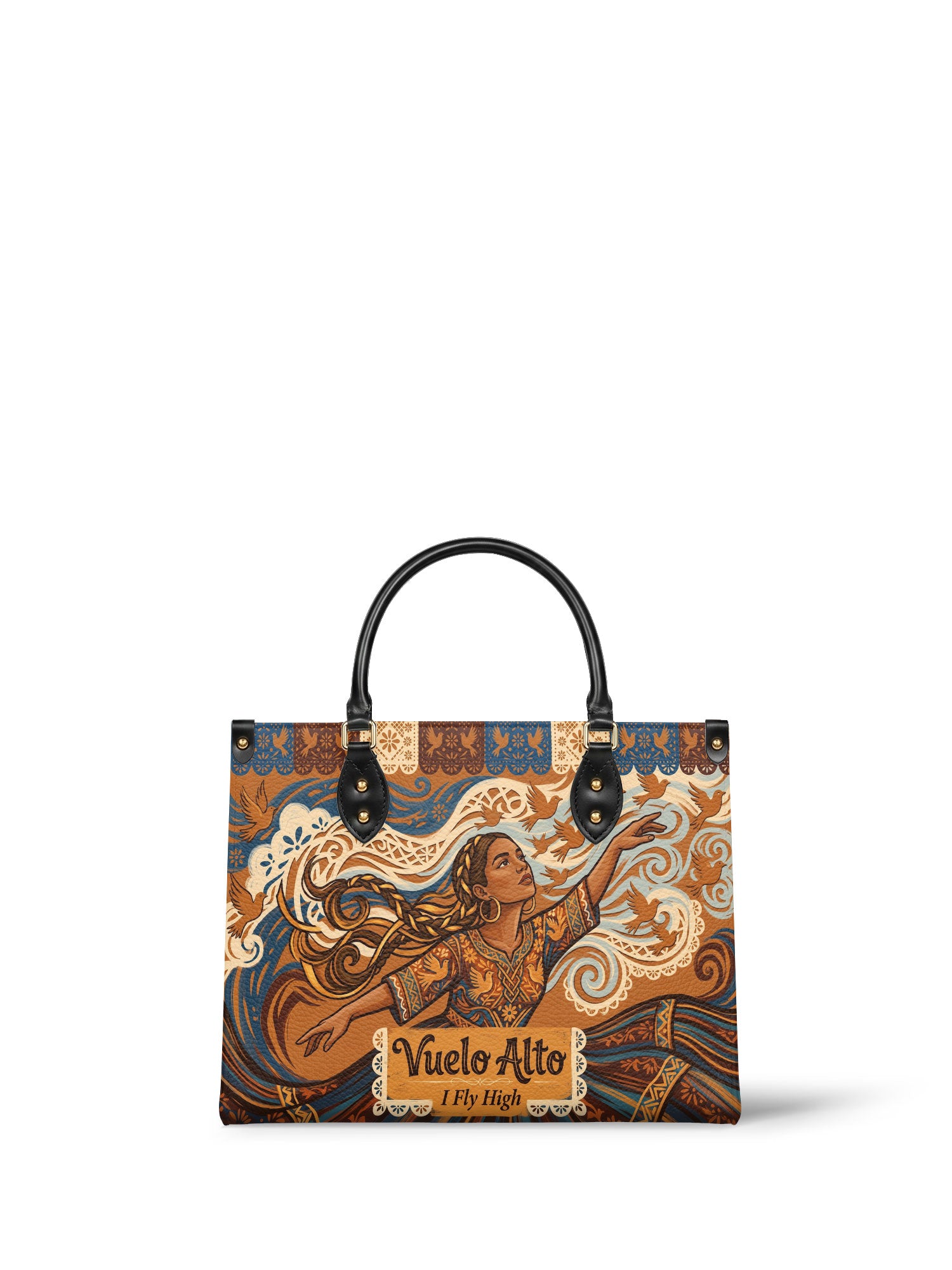 "Vuelo Alto" ver.3 Leather Handbag - front view | Paleta Bags