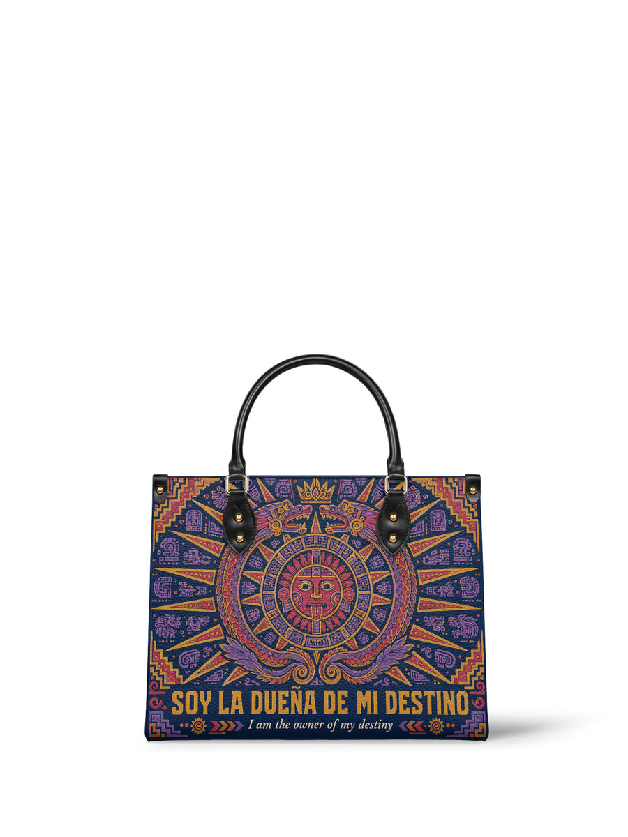 "Soy la dueña de mi destino" ver.1 Leather Handbag