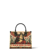 "El dolor me enseñó a ser fuerte" ver.3 Leather Handbag - front view | Paleta Bags