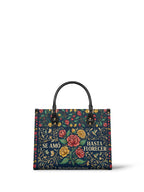 "Se amó hasta florecer" ver.6 Leather Handbag - front view | Paleta Bags