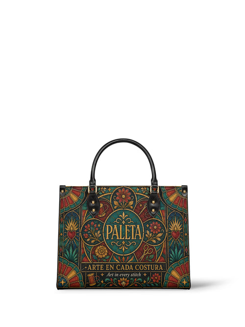 "La Paleta — Arte en cada costura" ver.5 Leather Handbag - front view | Paleta Bags