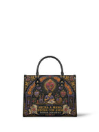 "Hecha a mano, hecha con amor" ver.5 Leather Handbag - Paleta Bags front view