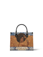 "Mi Raíz es Oro" ver.1 Leather Handbag - front view | Paleta Bags