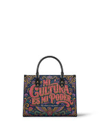"Mi cultura es mi poder" ver.2 Leather Handbag - front view | Paleta Bags