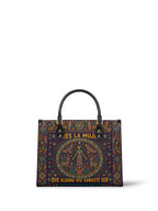 "Eres la mujer que alguna vez soñaste ser" ver.8 Leather Handbag - front view | Paleta Bags