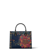 "Sanó en silencio, floreció con fuerza" ver.2 Leather Handbag - front view | Paleta Bags
