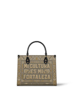"Mi cultura es mi fortaleza" ver.5 Leather Handbag - front view | Paleta Bags