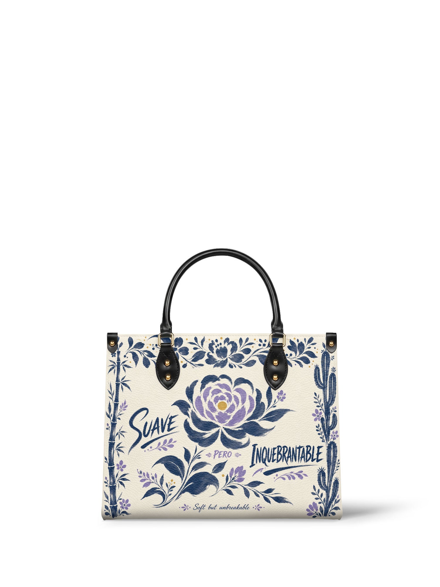 "Suave pero inquebrantable" ver.2 Leather Handbag - front view | Paleta Bags