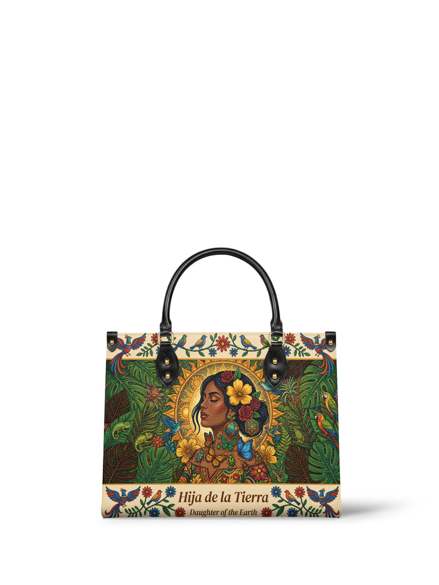 "Soy hija de la tierra" ver.6 Leather Handbag
