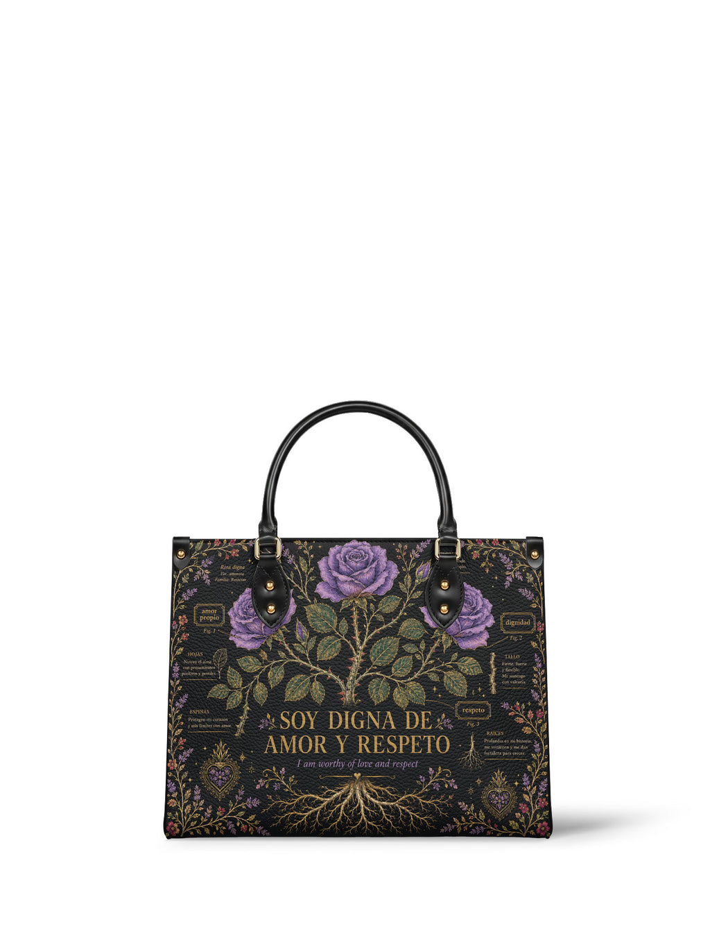 "Otomi Wild Embroidery" ver.4 Leather Handbag - front view | Paleta Bags