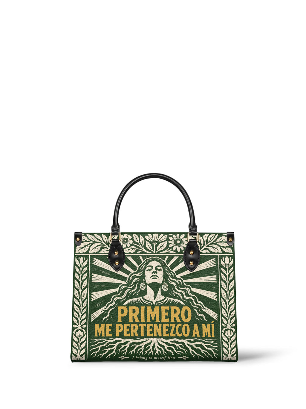 "Primero me pertenezco a mí" ver.4 Leather Handbag - front view | Paleta Bags