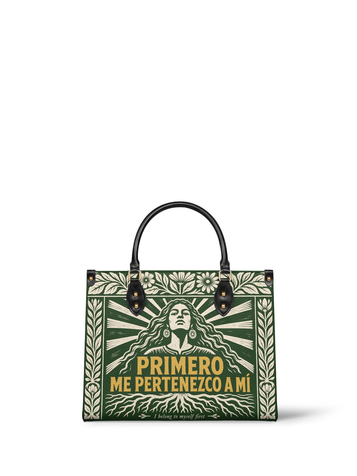 "Primero me pertenezco a mí" ver.4 Leather Handbag - front view | Paleta Bags
